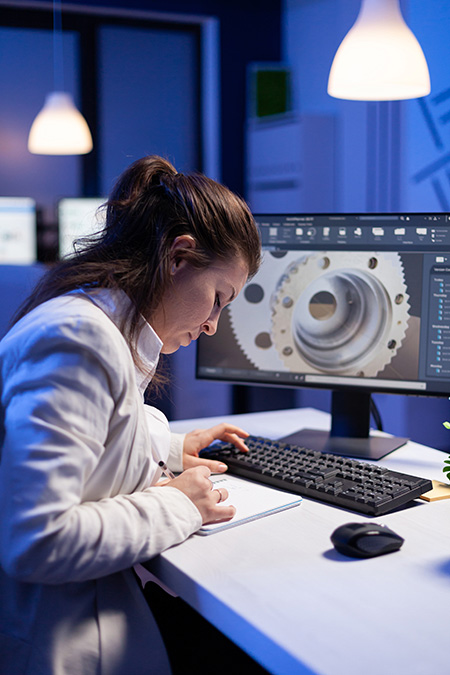 Engineer at work on computer 